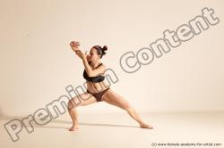 Underwear Martial art Woman White Moving poses Average long colored Dynamic poses Academic